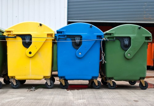 Construction site with waste containers in Sutton