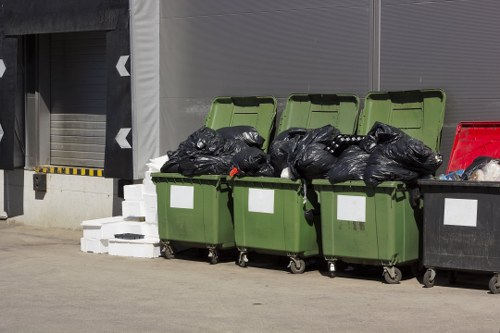 Professional waste removal team at work