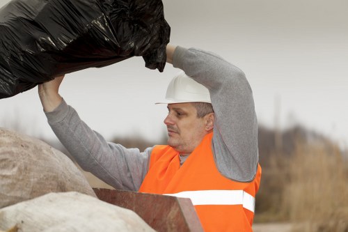 Construction site using a commercial skip